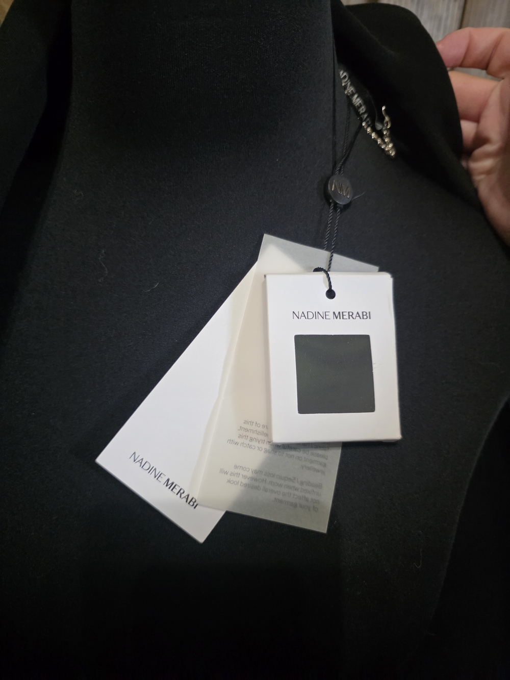 NWT NADINE MERABI Black Sequin Tuxedo Blazer - Picture 5 of 5